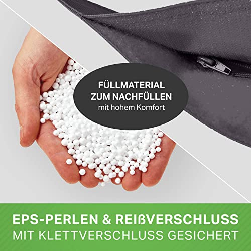 Green Bean Sitzsack XXL 140x180cm 380 Liter Kinder & Erwachsene Bean Bag EPS Perlen Füllung...