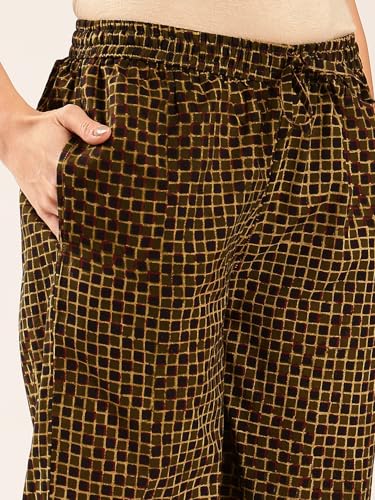 Image of Vbuyz Women's Ajrakh Print With Sequin Work Straight Kurta Palazzo With Dupatta