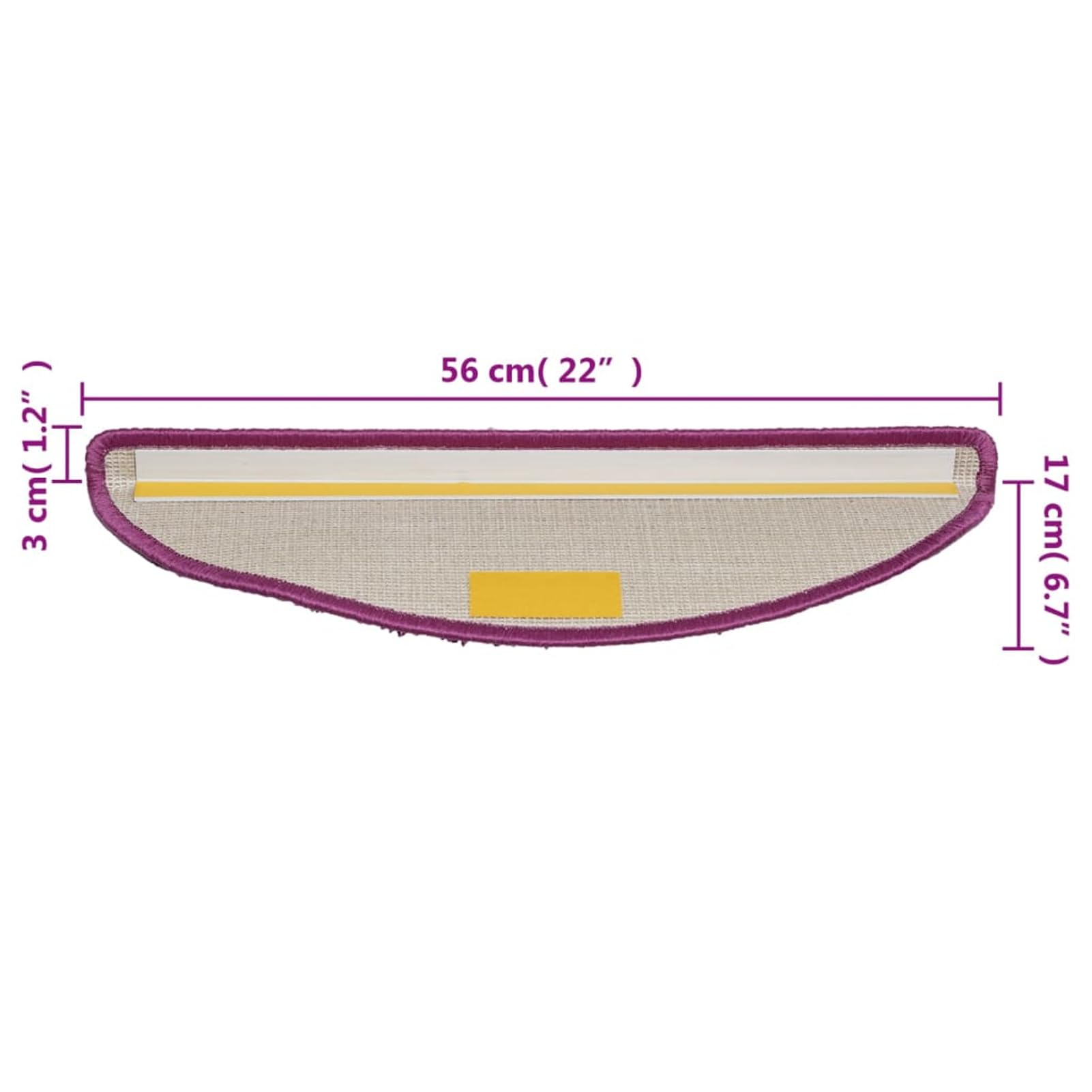 Tidyard Tapis d'escalier 10 pcs 56x17x3 cm Violet, Tapis Escalier Tapis de Sécurité pour Sol Protection, Aînés et Animaux