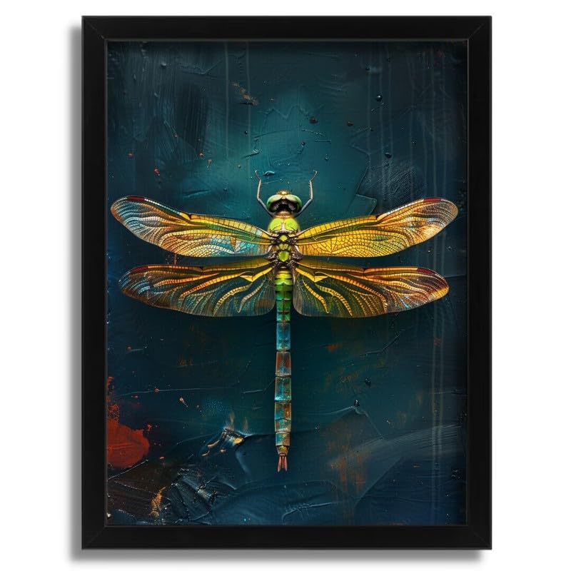 Dragonfly Art Picture A0 Poster Canvas | Décoration Murale Inspirante Motif Libellule