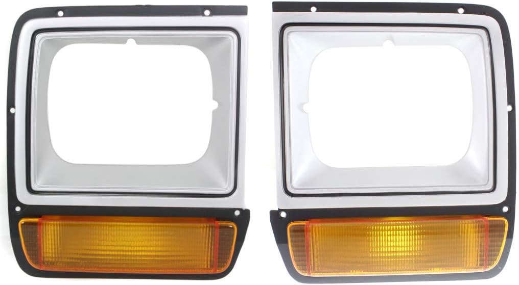 KarParts360 For Dodge Ramcharger/D150 Headlight Door 1986 87 88 89 1990 Driver and Passenger Side Pair/Set | w/Single Head Lamp | Silver | CH2512122, CH2513122 | 4249811, 4249810