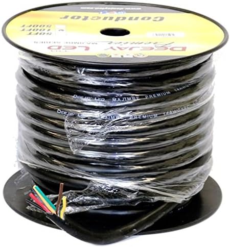 DEEJAY LED TBH148C100 High Performance 100 Feet of Four Conductor 14 Gauge Cable in Black Flexible Casing Cca Conductor Can Be Used for Speakers Or Other Electrical Applications