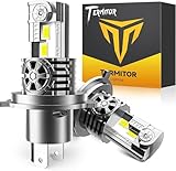 Termitor Latest H4/9003/HB2 Bulbs, 75,000LM 12X Ultra Brighter, 6500K Cool White, Real 1:1 Mini Size, H4 Fog Lights with Cooling Fan, Plug and Play, Pack of 2