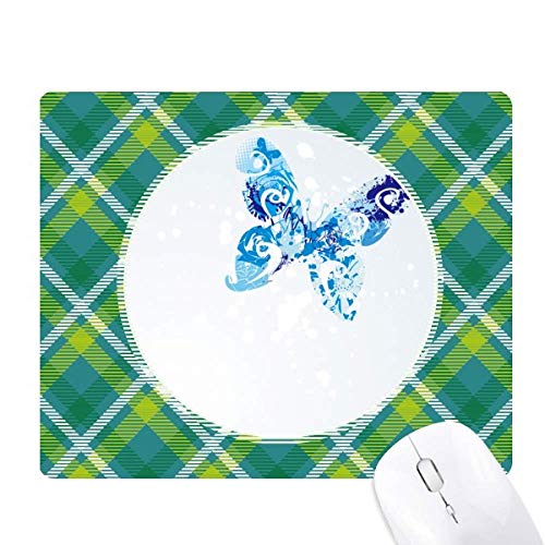 Tapis de souris papillon bleu ciel graffiti vert - Tapis de bureau ergonomique