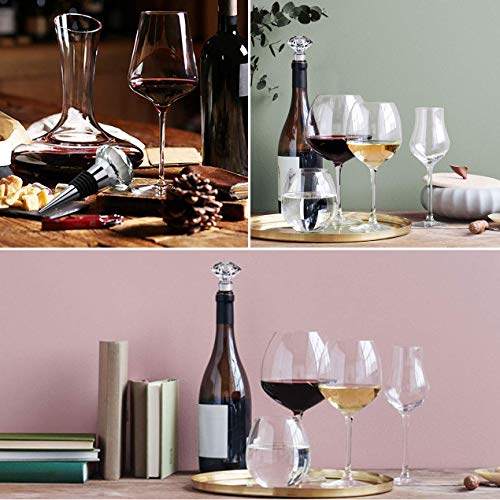 Miuion Decorative Crystal Wine And Beverage Bottle Stopper For Wine,Made Of Zinc Alloy And Glass,Reusable Plug With Gift Box,Multi-Option (2 Pcs Crystal) #TOP5