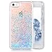 iPhone SE Case, SUPVIN Liquid Case for iPhone SE, iPhone 5S/5, Fashion Creative Design Flowing Liquid Floating Luxury Bling Glitter Sparkle Diamond Hard Case for iPhone SE, iPhone 5S (Star: Blue)
