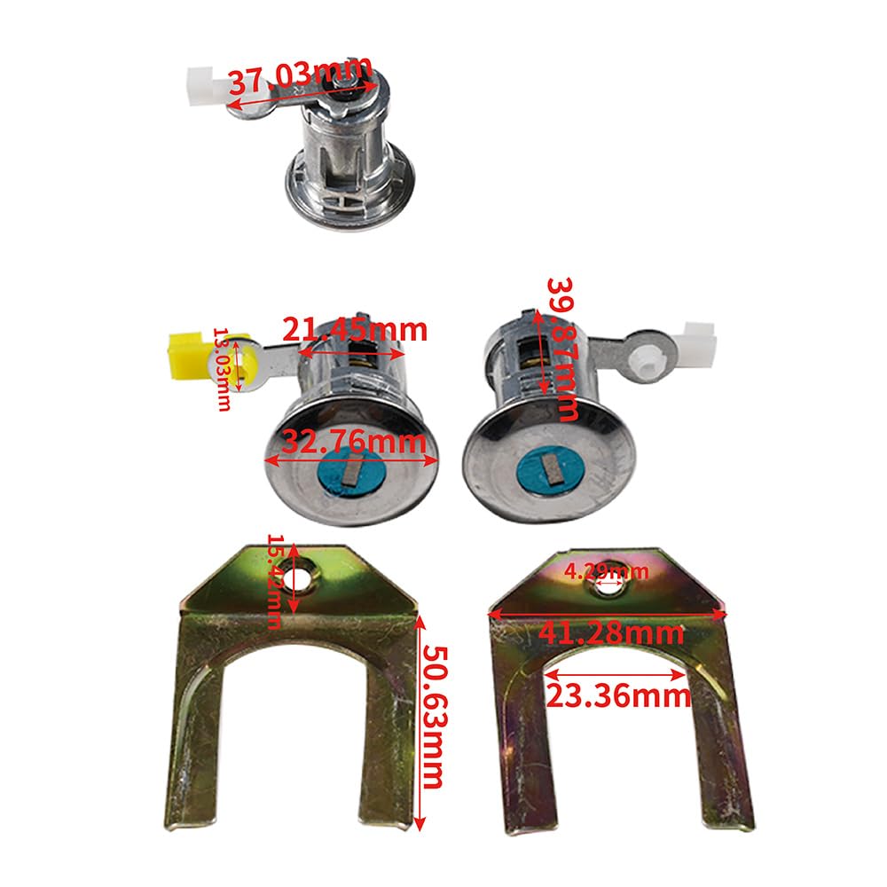 Cilindro Serratura Porta Guidatore Sinistro e Destro con 4 Chiavi compatibile con Citroën C1 /Peugeot 107 /Toyota Aygo 1608746380