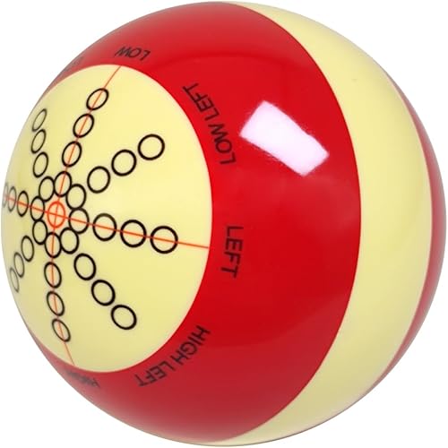Miniatura 8 de Bola de Taco de Billar de 2-1/4" Tamaño Estándar Bola de Billar de Repuesto para Entrenamiento Puntos rojos y rojo,Rojo y