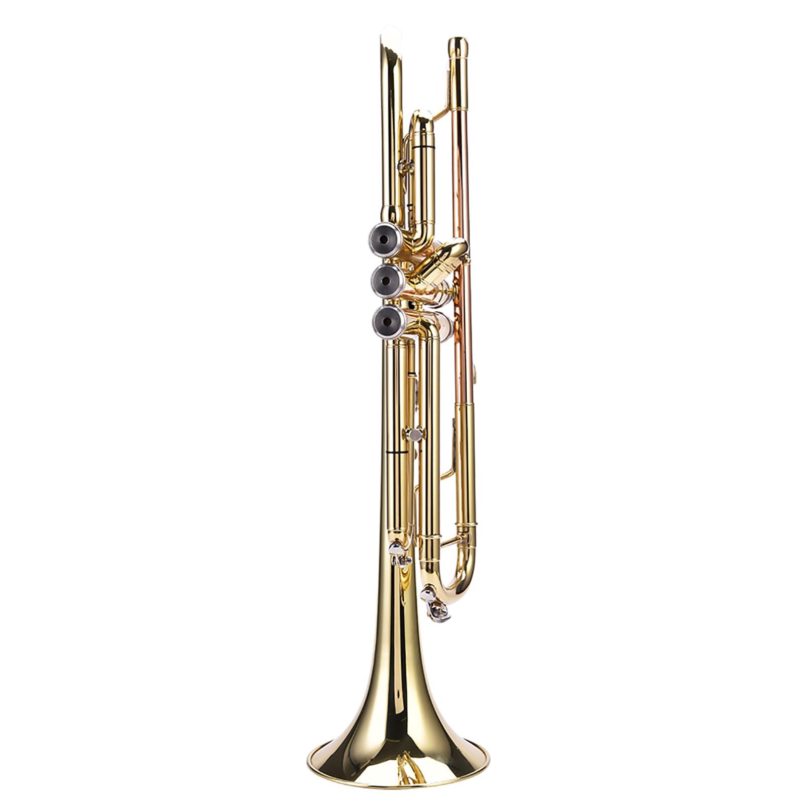 Aramox Messing-Trompete für Anfänger, Elegantes Aussehen mit Präzisem Klang, Leichte Messing-Trompete für Angehende Musiker mit Tragetasche (GOLD)