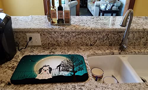 Tapis évier Shih Tzu Halloween pour protéger le plan de travail de l'eau