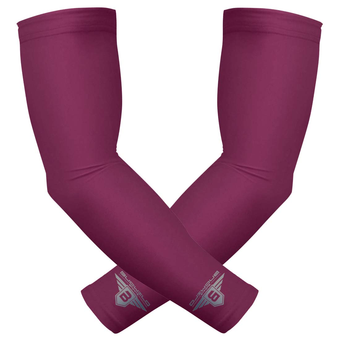 Bucwild Sports Compression Arm Sleeves 1 Pair - 2 Sleeves Youth & Adult Sizes Football Baseball Basketball Cycling Tennis