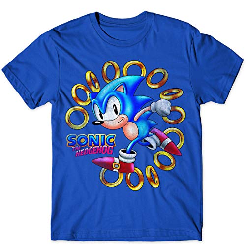 SEGA Sonic The Hedgehog Boys Shirt - The Fastest Thing Alive Youth Small Royal Blue