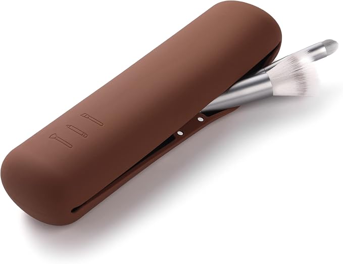 FERYES Large Travel Makeup Brush Holder, Antifall Out Silicon