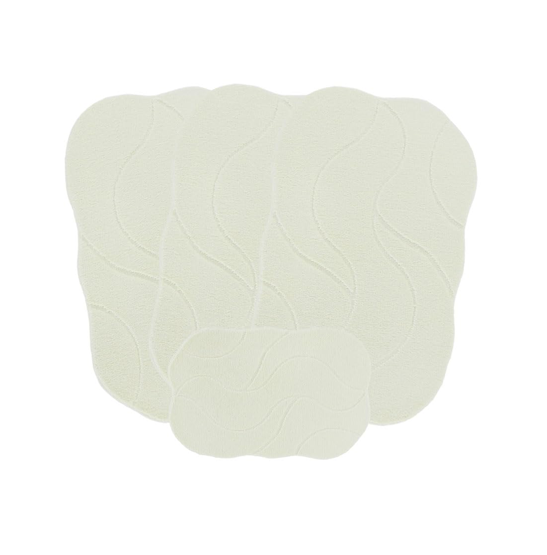 emmahome ROMANY GYPSY CARAVAN MICROFIBER WASHABLE MATS 4pcs SET, 75x125cm - 18mm THICKNESS, Debora (Cream)