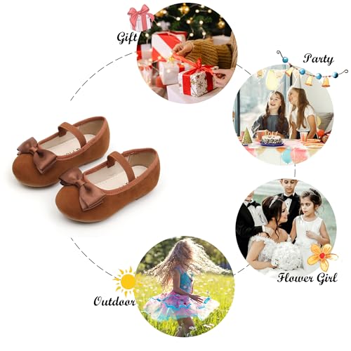 Image of Felix & Flora Toddler Flower Girl Dress Shoes - Girl Ballet Flats Party School Shoes Wedding