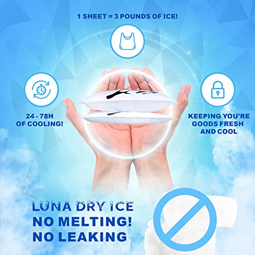 Luna Ice Gel Ice Packs - Dry Ice For Shipping Frozen Food, Lunch Bags & Injuries - Reusable & Long-Lasting Cold Packs For Coolers, Ice Bag For Shipping Frozen Food - Dry Ice Packs (36 Pack) #TOP5