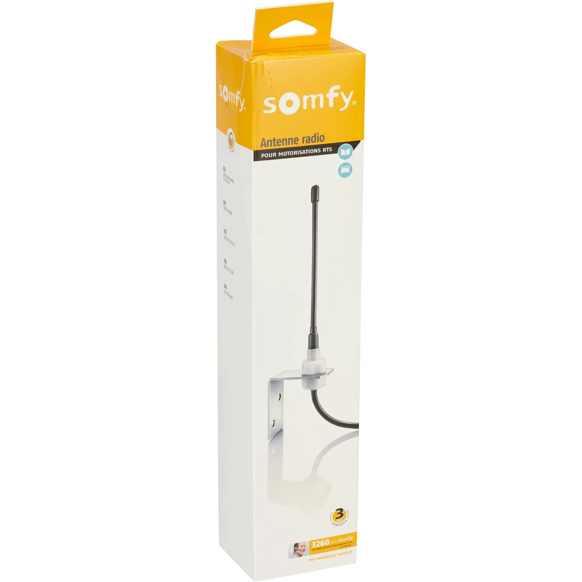 Antenne pour motorisation - Somfy 2400472 – 433MHz, pour Moteur de Portail et/ou Garage RTS