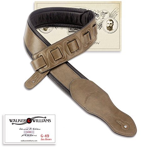 Walker & Williams G-49 Java Brown Guitar Strap with Padded Glove Leather Back