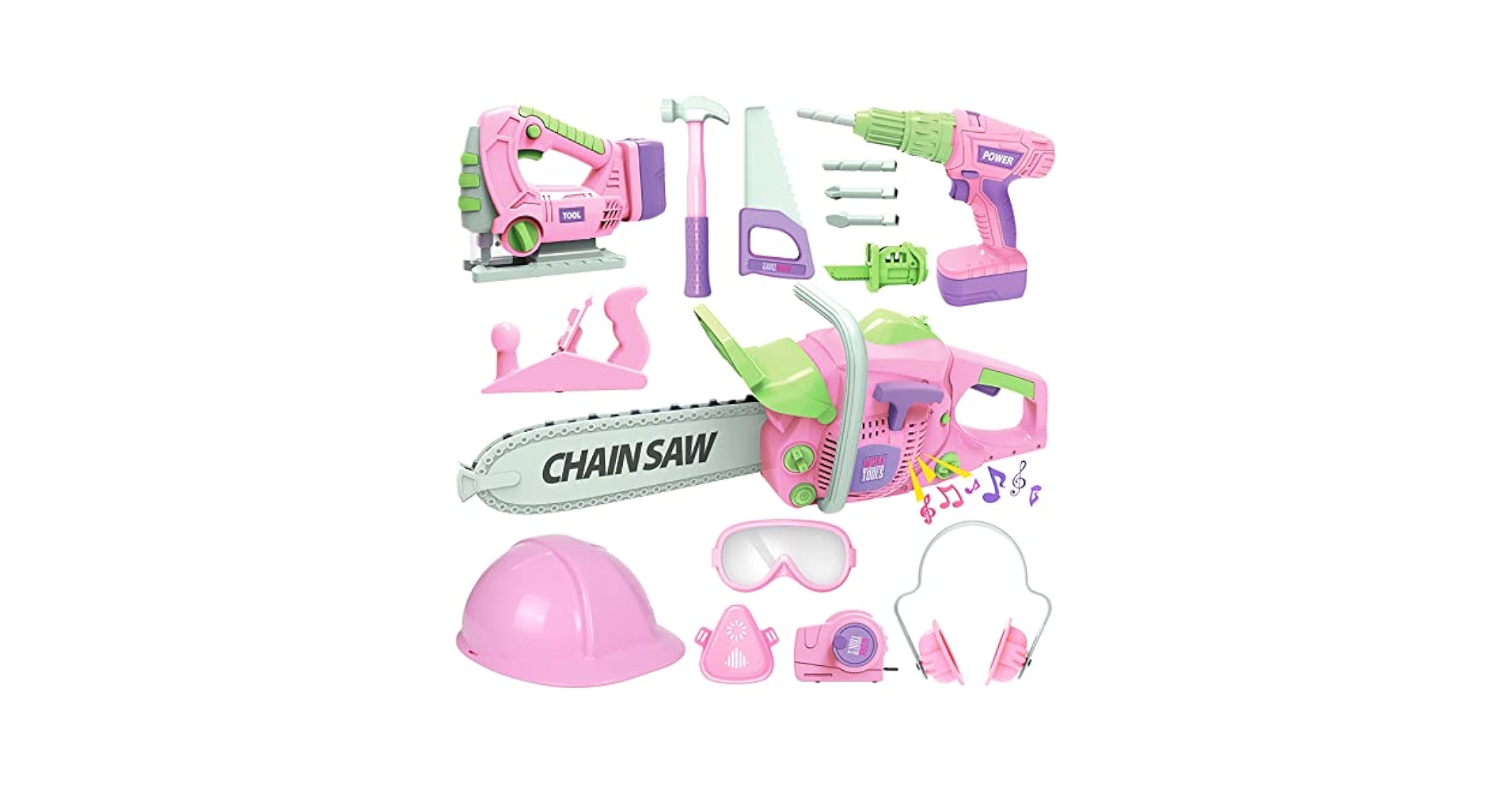 女の子用　初心者向け　4点セット Amazon.com: Kids Tool Set for Girls - Toddler Tool Set with