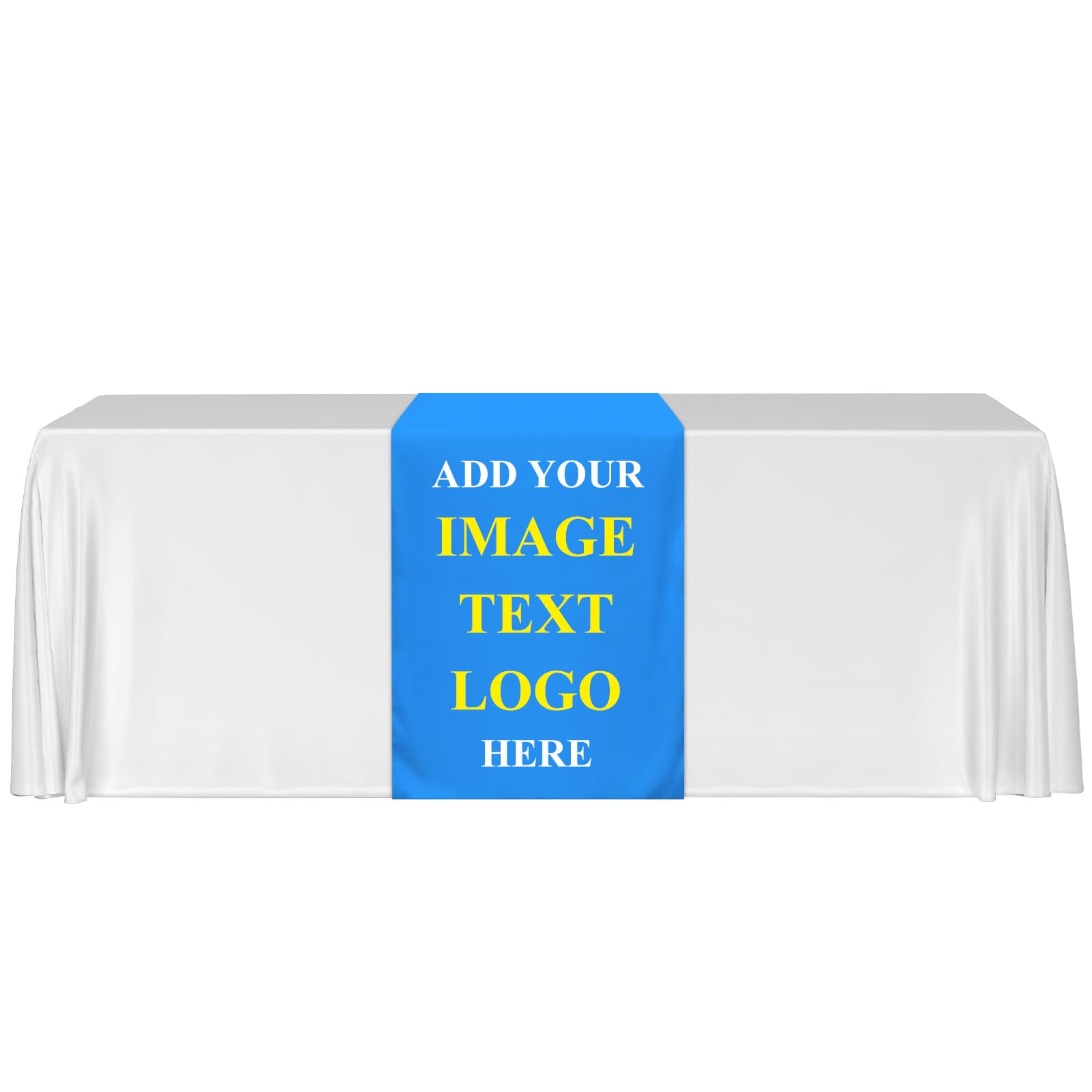 SPETYORT Custom Table Runner, Personalized Tablecloth With Business Logo Photo Text, Vinyl Banner Tablecloth Cover For Business Wedding Birthday Trade Show Event