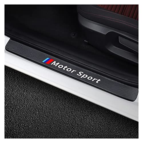 KLCRlGOM 4 Pièces Plaques Plinthes en Fibre de Carbone pour B-MW E46 E90 E60, Voiture Seuil de Porte Door Sill Contre Les Rayures Protection Accessoires,Black Cover