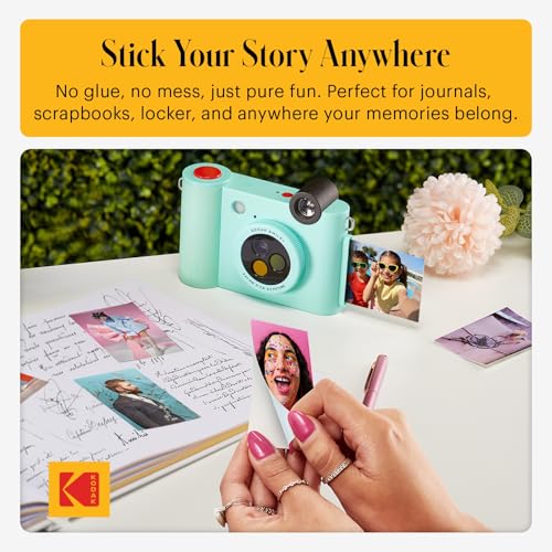 Image of Kodak Smile+ 2-in-1 Digital Instant Print Camera & Wireless Bluetooth Photo Printer - 10MP, Special-Effect Rotating Lens, Zink 2x3 inch Sticky-Back Photos, Print (Renewed)