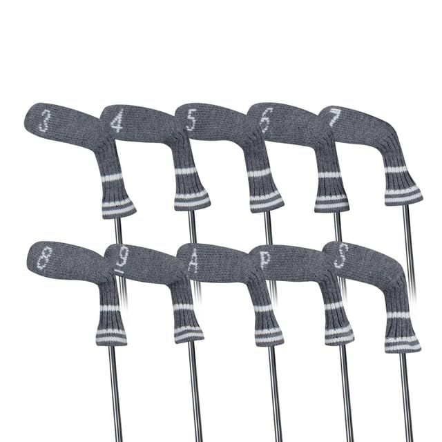 Couvre-tête de golf en tricot gris idéal pour le transport de vos clubs au club