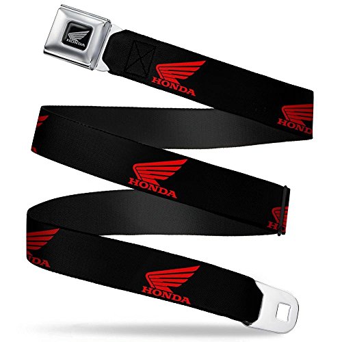 Buckle-Down Unisex-Erwachsene Sicherheitsgurt, Silber, Honda-Motorrad-Logo, Schwarz/Rot, Größe XL Gürtel, Mehrfarbig, 1.5\" Wide-32-52 Inches in Length Buckle-Down Unisex-Erwachsene Sicherheitsgurt, Silber, Honda-Motorrad-Logo, Schwarz/Rot, Größe XL Gürtel, Mehrfarbig, 1.5\" Wide-32-52 Inches in Length