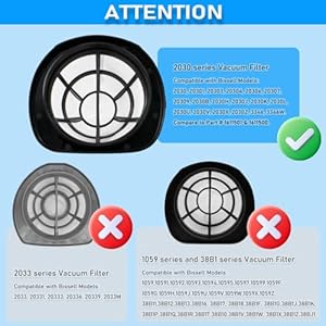 2030 Vacuum Filters for Bissell 2030B, 2030J, 2030K, 2030L, 2030U, 3346, 3346W, 2030, 20303, 20306, 20307, 20309, Compare to Part # 1611501,3 Pack Vacuum Filters & 3 Pack Foam Filter 2030 Vacuum Filters for Bissell 2030B 2030J 2030K 2030L 2030U 3346 3346W 2030 20303 20306 20307 20309 Compare to Part 16115013 Pack Vacuum Filters 3 Pack Foam Filter