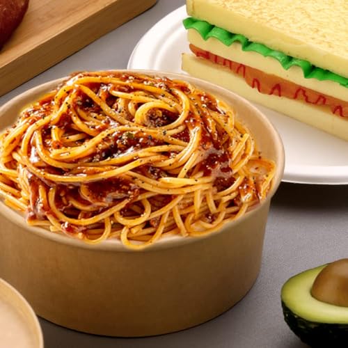 Image of 37 Oz 25 Pcs Disposable Meal Prep Containers with Lids, Paper Bowls | 1100 ML Disposable Salad Bowls with Lids, Round Kraft Food Containers for Salad, Ice Cream, Yogurt