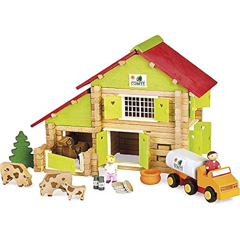 Jeujura J8054 180 Pieces Comte Barn with Truck, Farmers and Animals, Multi-Color Cover