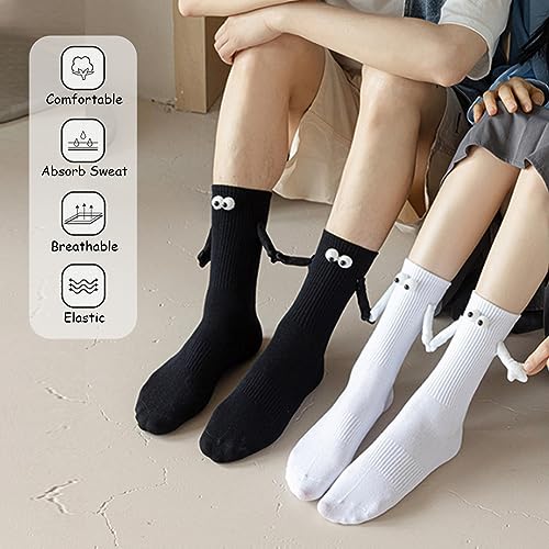 Flintronic Magnetische sokken, 2 paar handsokken, grappige magnetische zuignappen, 3D-poppensokken met handen, vriendschapssokken, uniseks, grappige paar handsokken, voor koppels - Afbeelding 6