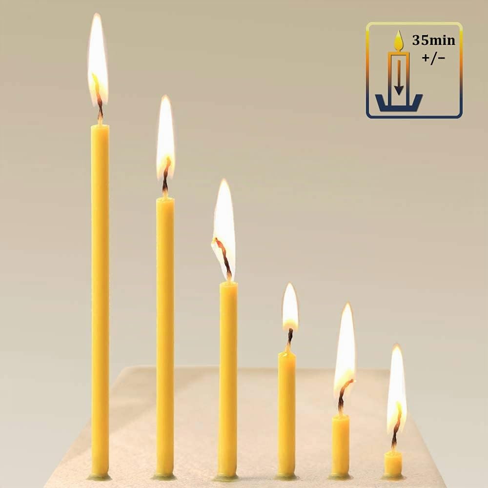 NKlaus - candele sottili in cera d'api - altezza 14cm - candele rituali per altare - qualità da chiesa (50pz - ca. 165g) 36409