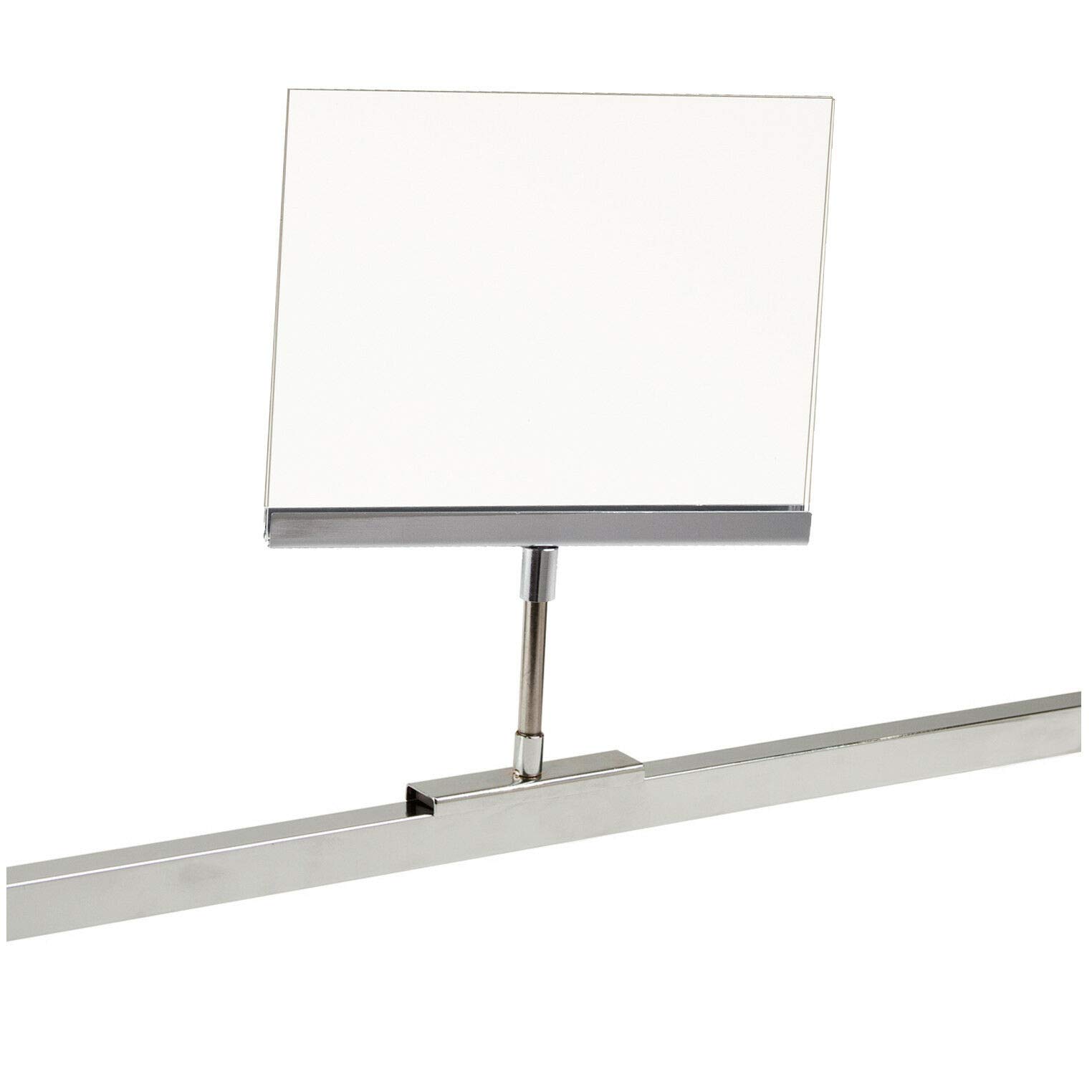 Retail Rack Acrylic Frame Magnetic Base Sign Holder, 5.5" x 7" Card Display, 9.5" H, 20 Pack