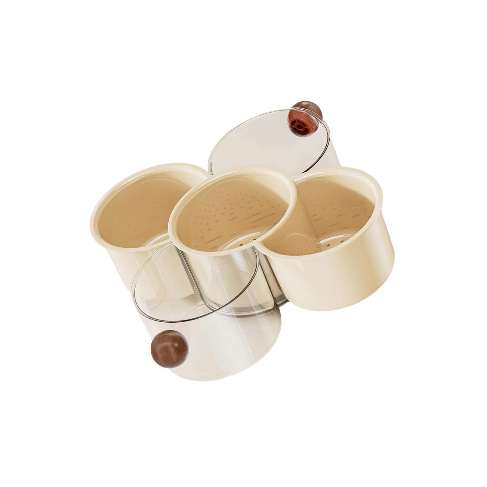 Tsophreniq Layer Rotating Snacks Tray with Removable Compartments and Water Drain Function for Fruits Nut Storage Container