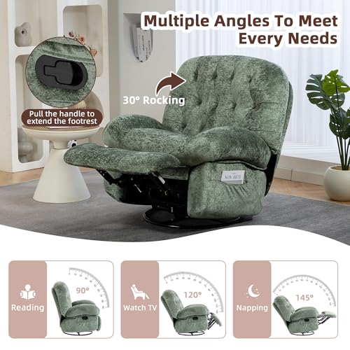 Sillón Plegable Chenille Verde miniatura 4