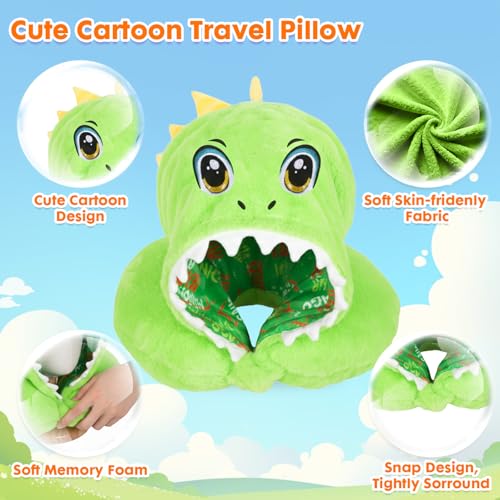 YOYTOO Travel Neck Pillow with Hood for Kids Adult Cute Soft Plush Memory Foam Airplane Neck Pillow for Traveling Animal Flight Pillow Head Rest Neck Support for Cars Long Flights by YOYTOO - Used condition - Image 2