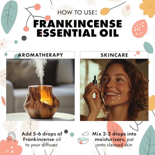 Image of Esslux Frankincense Essential Oil - 100% Pure Natural Frankincense Oil for Skin, Hair & Diffuser | Calming & Woody Aroma Perfect for Aromatherapy, Massage & Candle Making - Therapeutic Grade - 60 ML