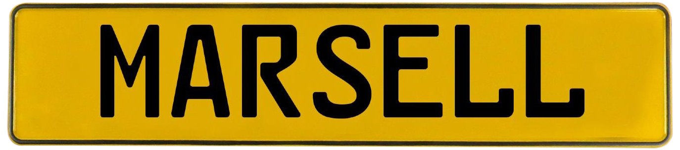 Vintage Parts721384 Man Cave Wall Art (Marsell Yellow Stamped Aluminum Street Sign)