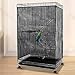 Aynaxcol Adjustable Birdcage Seed Feather Catcher Bird Cage Net Cover Soft Skirt Guard Birdcage Nylon Mesh Netting for Parrot (118 x 39.4 Inch) (Black)