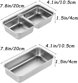 2 pcs Stainless Steel Lunch Box,Reusable Bento Box,Lunch Box with Cover for Adults and Kids Travel School Work (B)