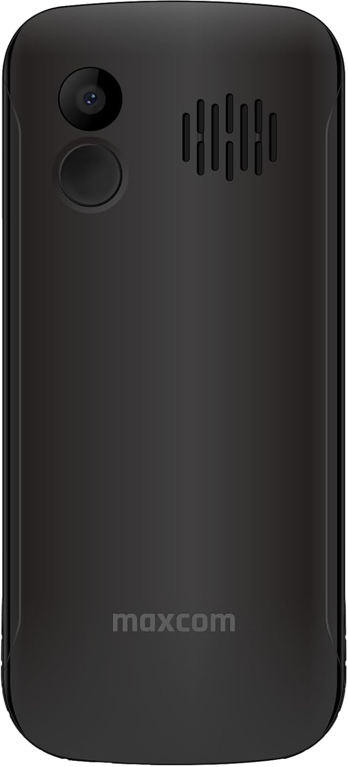 Telefono cellulare per anziani 4G con tasti grandi e pulsante SOS, base di ricarica, Dual SIM, batteria 1700 mAh, display 2,31", volume alto, facile da usare, Maxcom MM443 nero