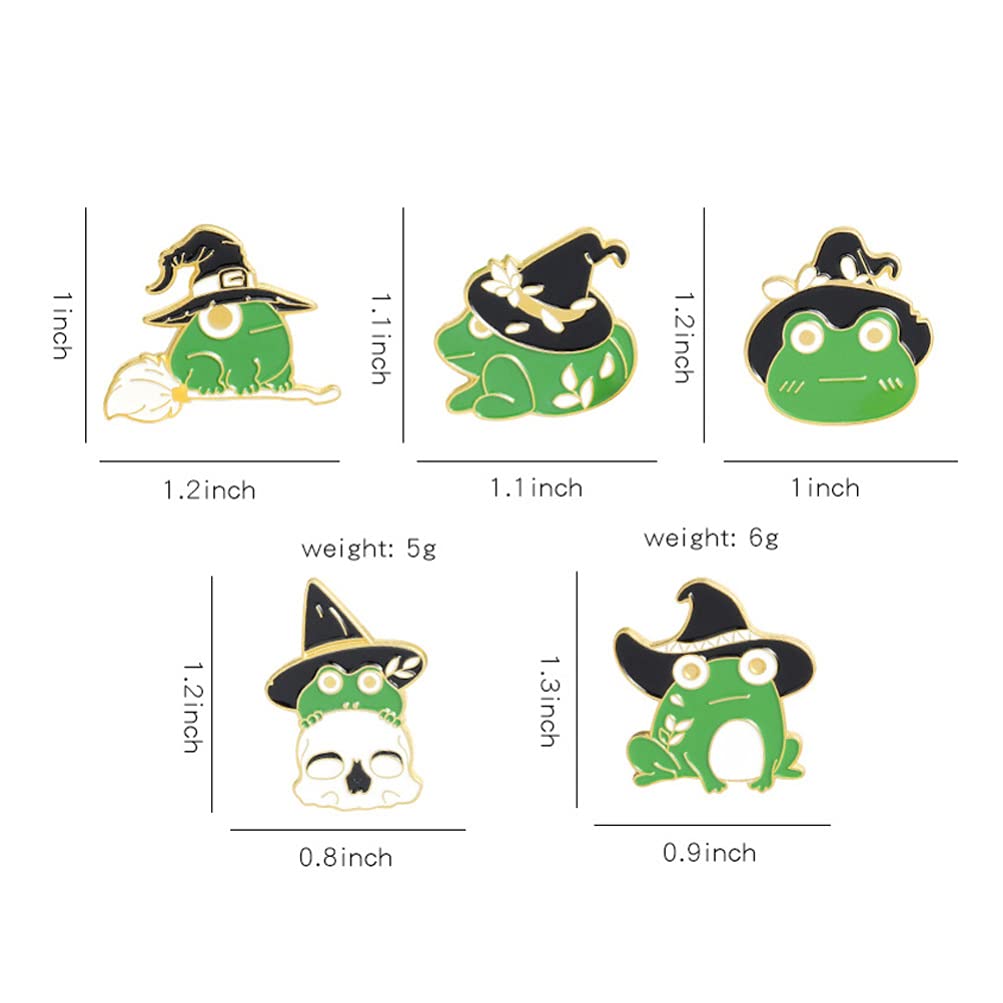 KKXXYQFC 10 ück Frosch-Brosche, einzigartige Anstecknadeln, Retro-Rucksack, Kleidung, Kristalldekor, Vintage für Damen, Damenschmuck, Legierung, Cartoon-Zauberer-Hut, Student