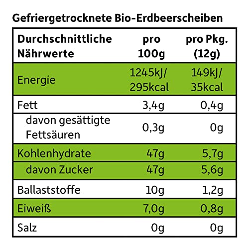 FRECHE FREUNDE Bio Fruchtchips Erdbeere, gefriergetrocknete Obst Chips, natürliche Trockenfrüchte in Scheiben ohne Zuckerzusatz, vegan, laktosefrei, glutenfrei, 12er Pack (12 x 12g)