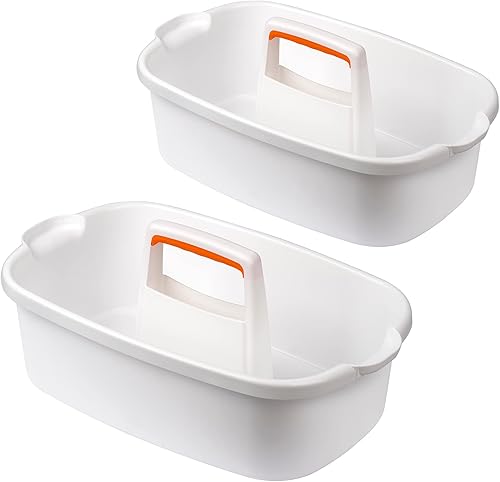 Organizador de suministros de limpieza, almacenamiento de productos de limpieza de plástico, cesta de equipo de limpieza de ventanas, cubo de