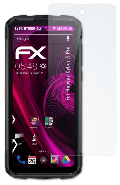 atFoliX Plastic Glass Protective Film compatible with Hotwav Cyber X Pro Glass Protector, 9H Hybrid-Glass FX Glass Screen Protector of plastic