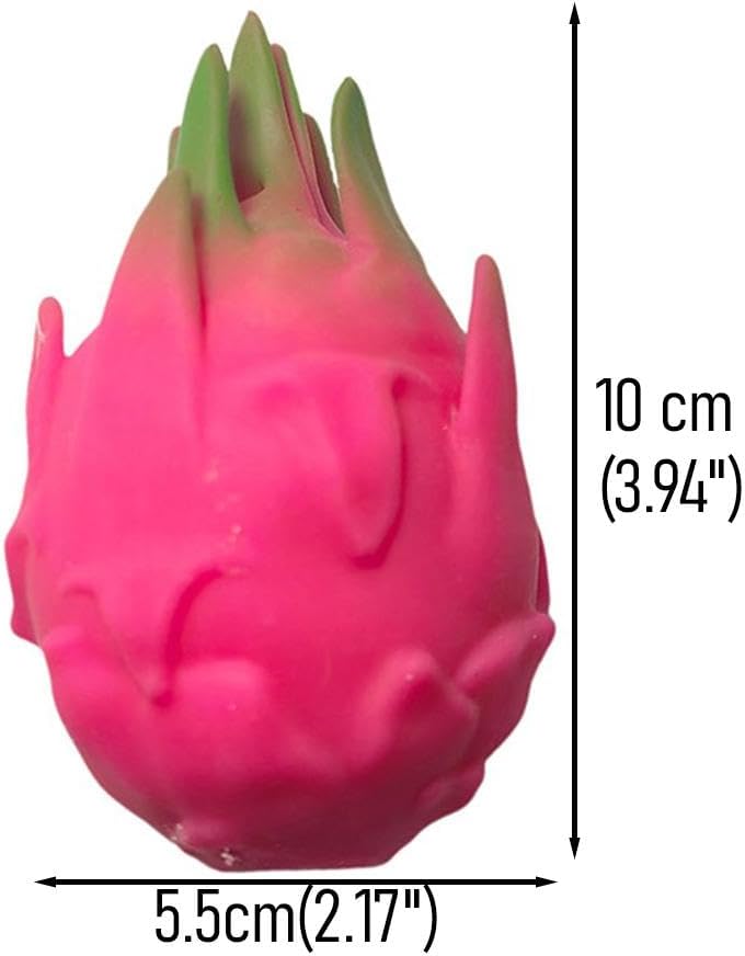 Dragon Fruit Squishies Stress Ball,Giant Realistic Dragonfruit Squishies Slow Rising Squishies Toy,Easter Basket Stuffer Sensory Squishies Toy,Jumbo Squeezing Fidget Toy for Anxiety ADHD Stress Relief