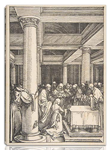 Albrecht Durer Estirado Giclee Imprimir en lienzo-Pinturas famosas Arte fino PAster-ReproducciAn DecoraciAn de pared Listo para colgar(La presentaciAn en el templo de la vida de la Virgen)#NK
