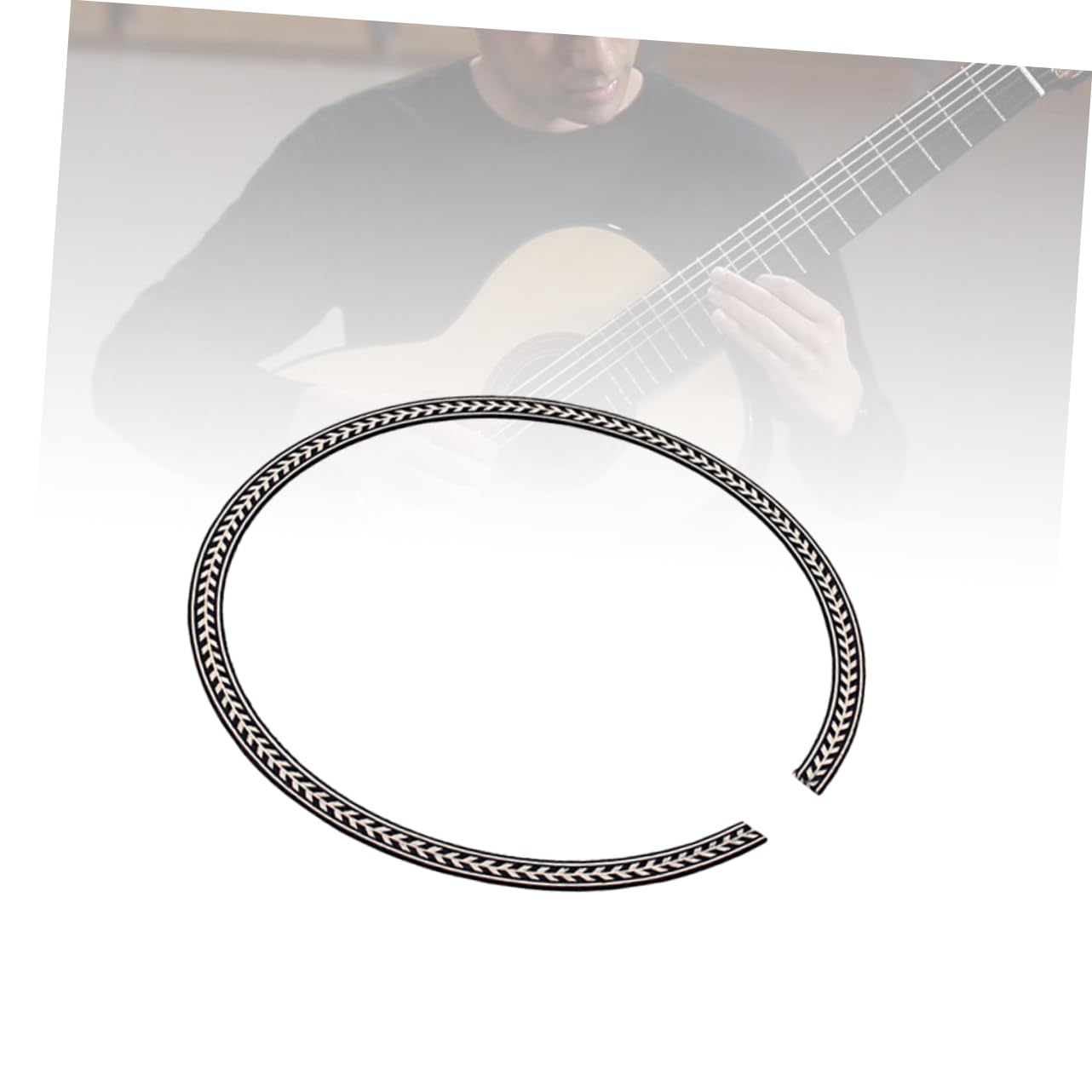BESPORTBLE Sound Hole Decal for Guitar Guitar Rosette Sticker 107.5mm Curved Strips