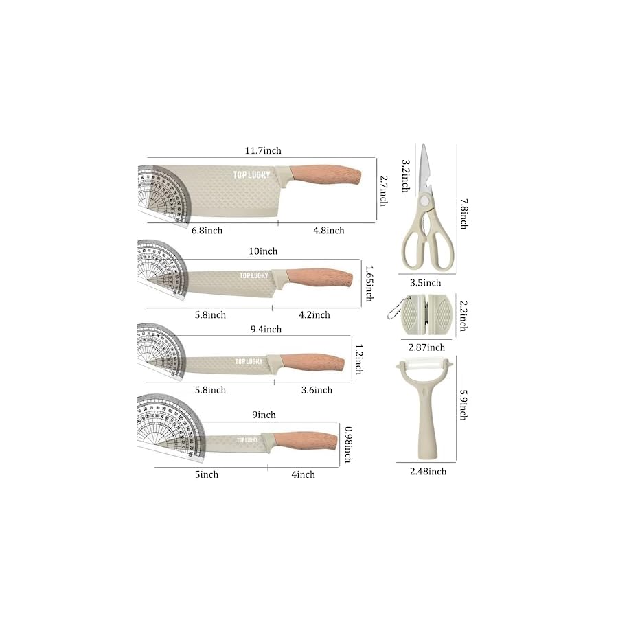 Kitchen-Knife-Set-Wiztoynia-8-Piece-Khaki-Super-Sharp-Knife-Set-with-Acrylic-Block-for-Small-Kitchen-Anti-Rust-Non-stick-Stainless-Steel-Cooking-Chef-Knife-Set-with-Shapener-Space-Saving-Khaki Kitchen Knife Set, Wiztoynia 8-Piece Khaki Super Sharp Knife Set with Acrylic Block for Small Kitchen, Anti-Rust Non-stick Stainless Steel Cooking Chef Knife Set with Shapener, Space Saving (Khaki)